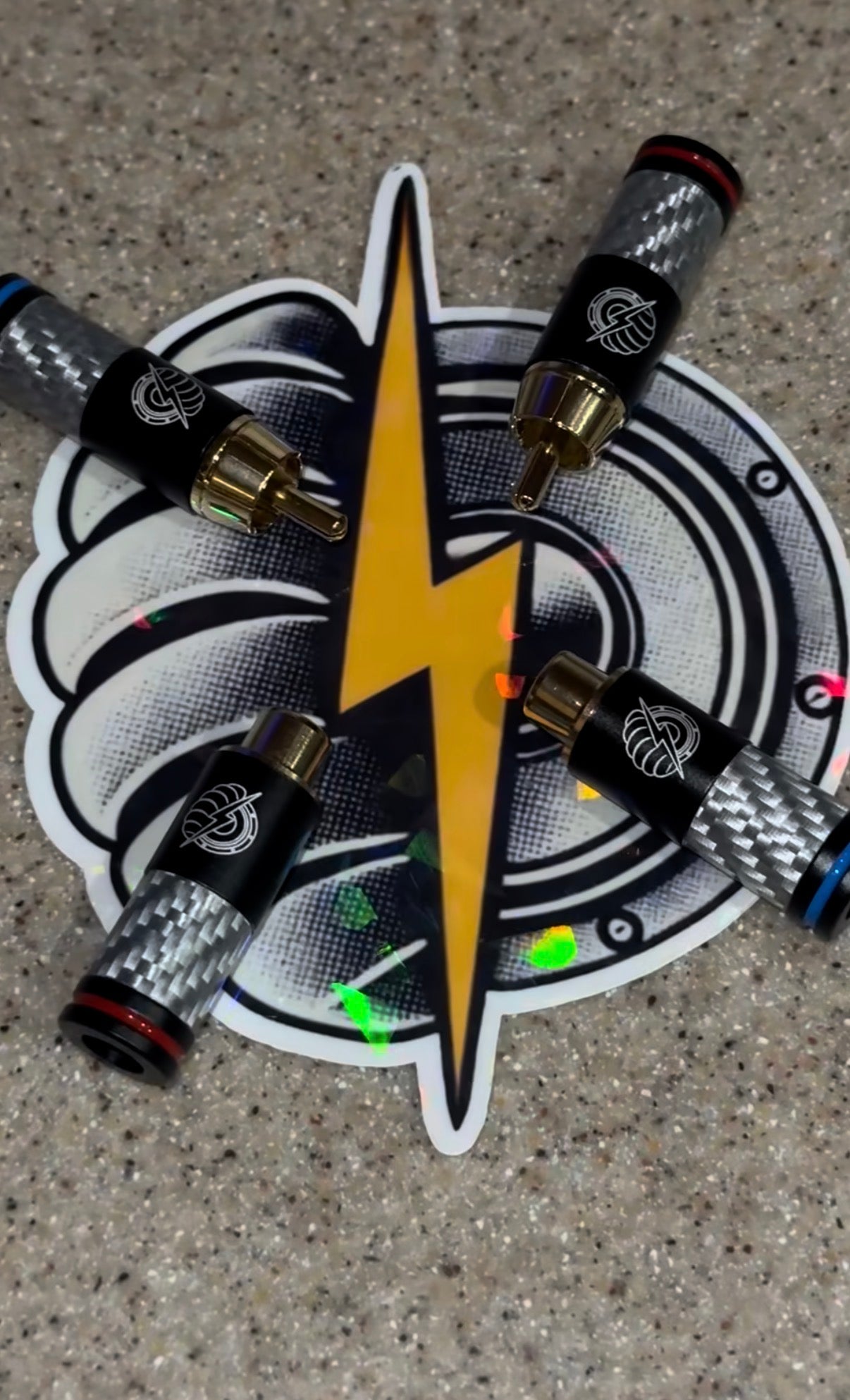 White Carbon Fiber RCA Heads